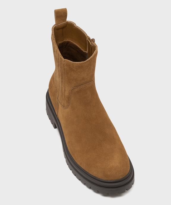 Boots dessus cuir velours avec élastique latéral et semelle crantée femme - Tanéo - TANEO Boots dessus cuir velours avec élastique latéral et semelle crantée femme - Tanéo vue5 - TANEO - GEMO