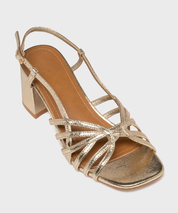 Sandales à talon en matière métallisée femme - Follow Me vue5 - FOLLOW ME - GEMO