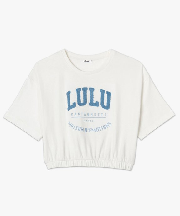 Tee-shirt femme avec bas élastiqué – LuluCastagnette  vue4 - LULUCASTAGNETTE - GEMO