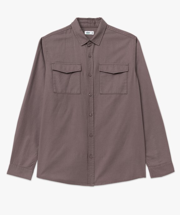 Chemise en coton avec poches poitrine homme vue4 - GEMO 4G HOMME - GEMO