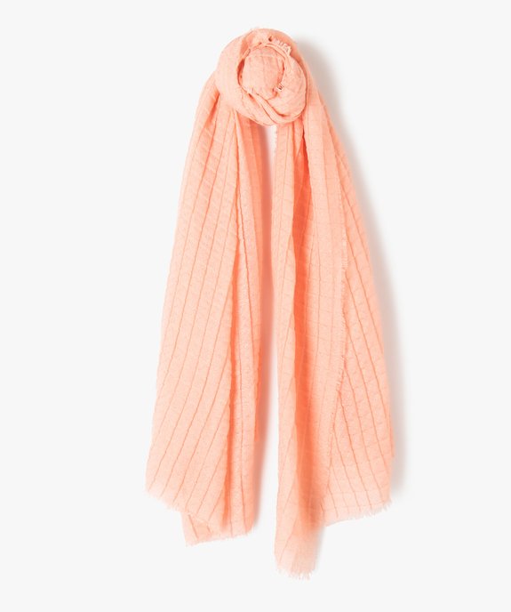 Foulard femme rectangulaire en maille gaufrée vue1 - GEMO (ACCESS) - GEMO