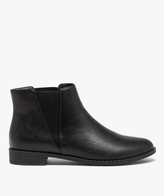 Bottines femme unies à talon plat style Chelsea   vue2 - VALENTINA BALDA - GEMO