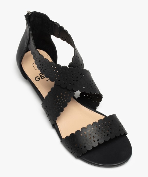 Sandales femme à brides perforées et talon fermé vue5 - GEMO (CASUAL) - GEMO