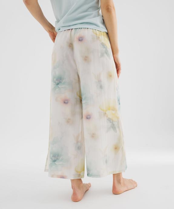 Bas de pyjama en viscose fluide imprimée femme vue3 - GEMO 4G FEMME - GEMO