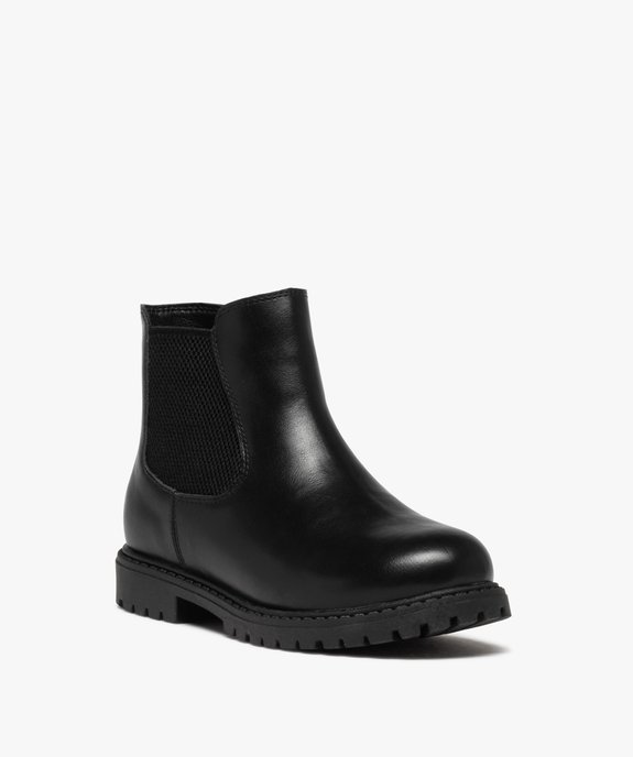 Boots garçon style Chelsea unies à semelle crantée vue2 - GEMO (ENFANT) - GEMO