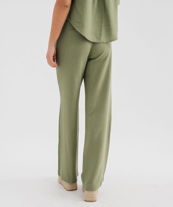 Pantalon large en viscose et lin femme vue3 - GEMO 4G FEMME - GEMO