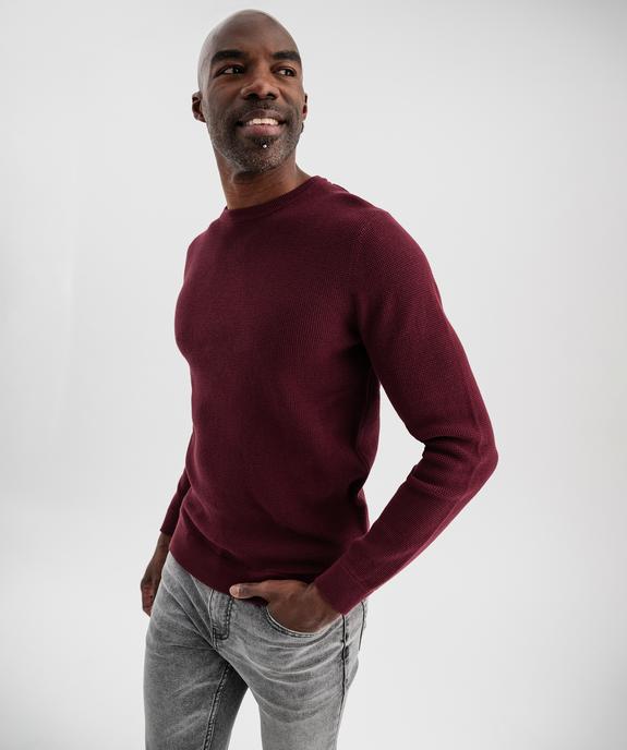 Pull col rond en coton uni homme vue1 - GEMO (HOMME) - GEMO