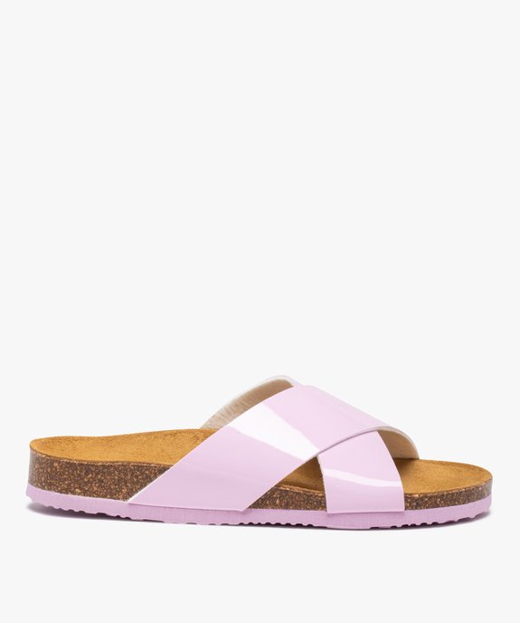 Mules femme à talon plat et larges brides croisées vue1 - GEMO 4G FEMME - GEMO