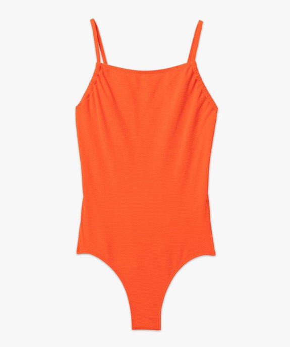 Maillot de bain femme une pièce en maille texturée vue4 - GEMO 4G FEMME - GEMO