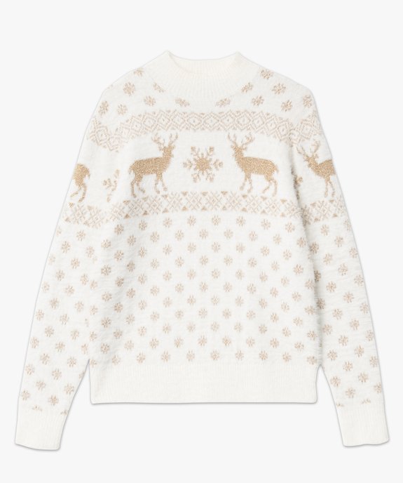 Pull de Noël pailleté en maille poilue femme vue5 - GEMO(FEMME PAP) - GEMO