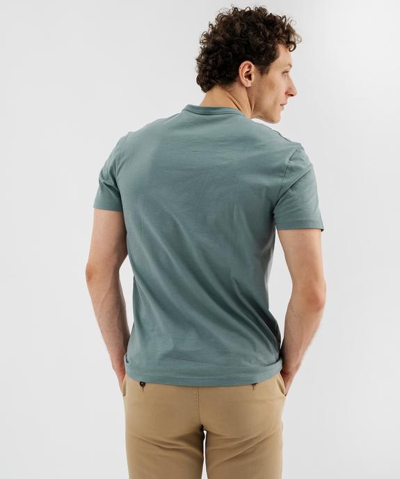 Tee-shirt manches courtes col tunisien en jersey de coton homme vue3 - GEMO 4G HOMME - GEMO