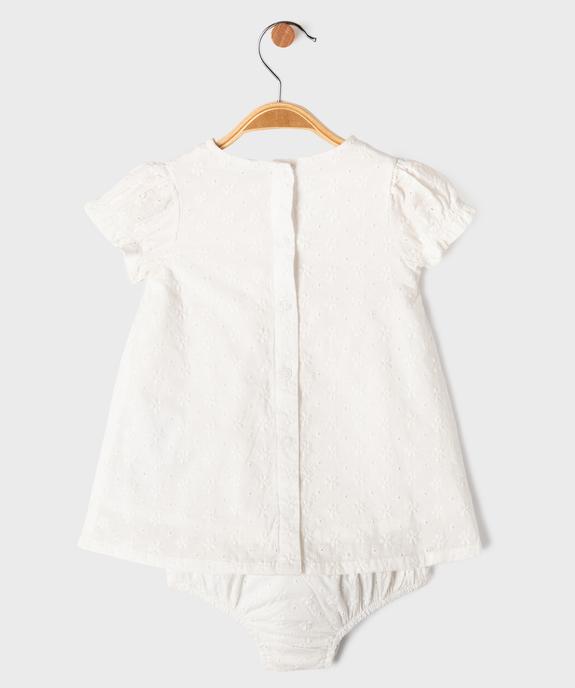 Ensemble robe de cérémonie brodée et culotte bloomer bébé fille vue4 - GEMO(BB COUCHE) - GEMO
