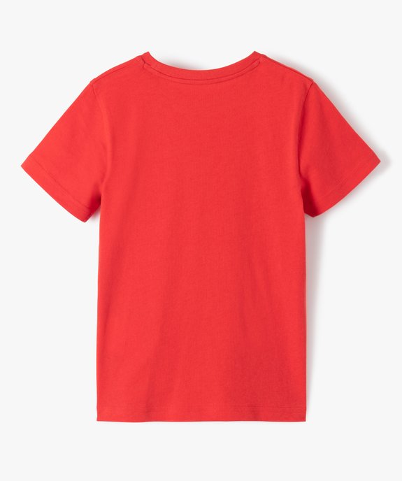 Tee-shirt à manches courtes en coton uni garçon vue3 - GEMO (ENFANT) - GEMO