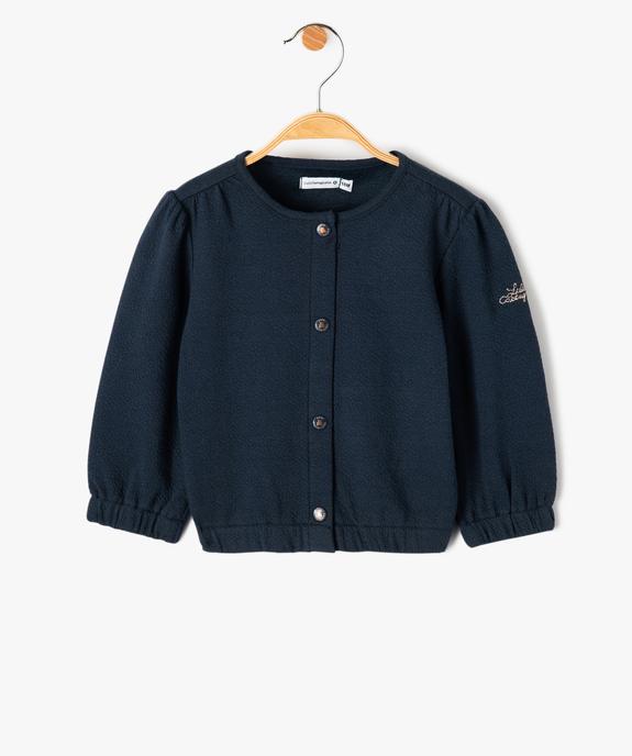 Sweat bébé fille pressionné en maille fantaisie vue1 - LULUCASTAGNETTE - GEMO