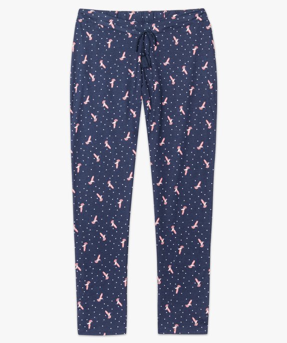 Bas de pyjama imprimé à cordon pompons vue4 - GEMO(HOMWR FEM) - GEMO