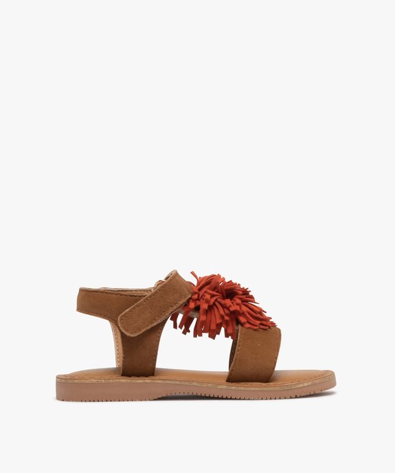 Sandales en cuir avec pompon fantaisie fille vue1 - TANEO GEMO FOR GOOD - GEMO
