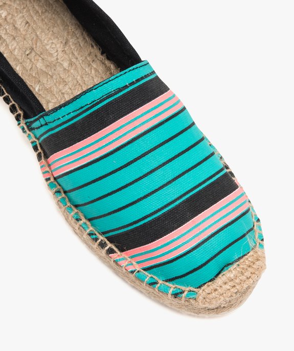 Espadrilles femme à talon plat dessus toile vue6 - GEMO (PLAGE) - GEMO