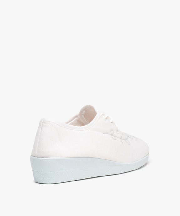 Derbies femme confort unies en toile brodée vue4 - GEMO (CONFORT) - GEMO