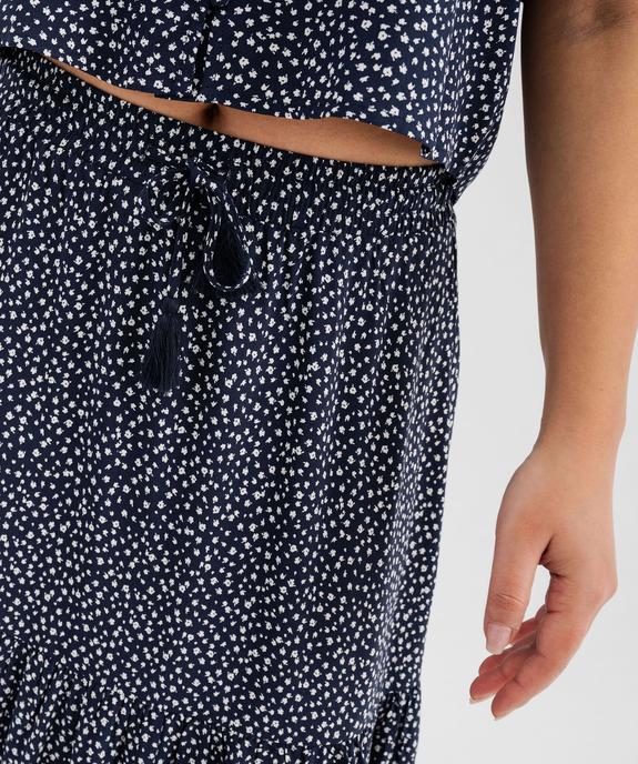 Jupe longue à volants en viscose fleurie et légère femme vue2 - GEMO 4G FEMME - GEMO