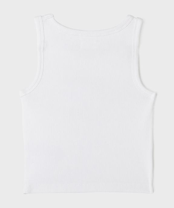 Débardeur en maille côtelée coupe courte avec inscription fille vue4 - GEMO 4G FILLE - GEMO