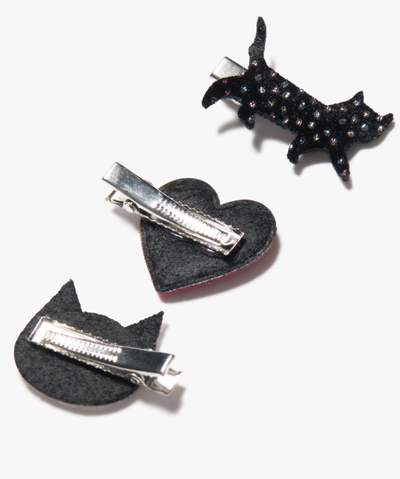 Pince à cheveux fille forme crocodile dessus velours (lot de 2) vue2 - GEMO - GEMO