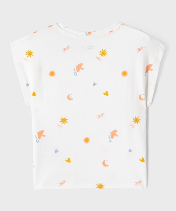 Tee-shirt imprimé à manches ultra courtes fille vue3 - GEMO 4G FILLE - GEMO