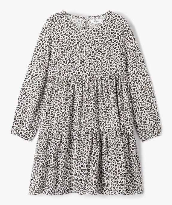 Robe à manches longues imprimée fille vue2 - GEMO (ENFANT) - GEMO