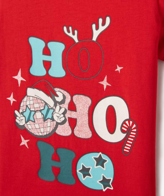Tee-shirt manches courtes avec motif de Noël fille vue2 - GEMO 4G FILLE - GEMO
