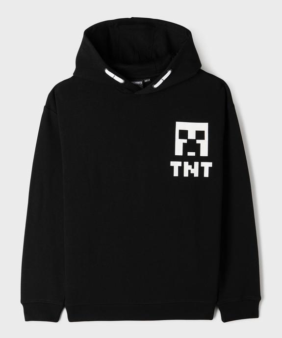 Sweat à capuche avec motif poitrine et dos garçon - Minecraft vue1 - MINECRAFT - GEMO