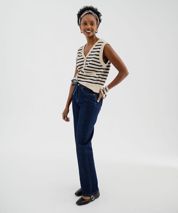 Jean Full Lenght Straight taille haute femme vue4 - GEMO 4G FEMME - GEMO
