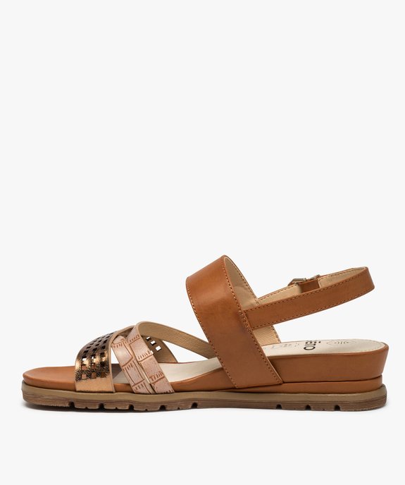 Sandales femme à brides fantaisie ajourées vue3 - GEMO (CASUAL) - GEMO