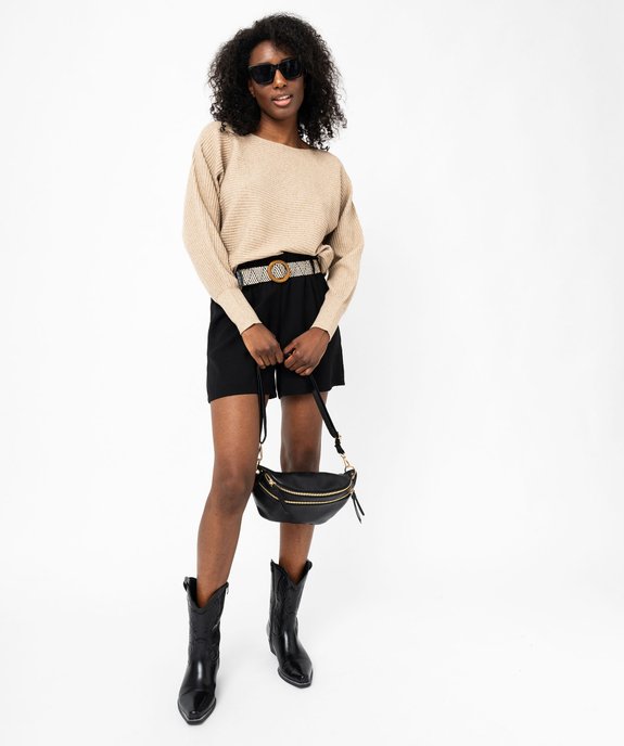 Pull scintillant en maille côtelée femme vue6 - GEMO(FEMME PAP) - GEMO