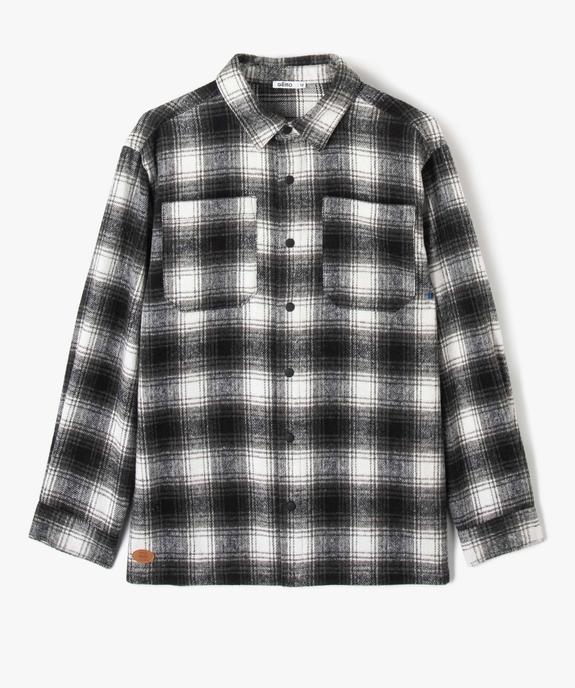 Chemise garçon à carreaux aspect flanelle  vue2 - GEMO (JUNIOR) - GEMO