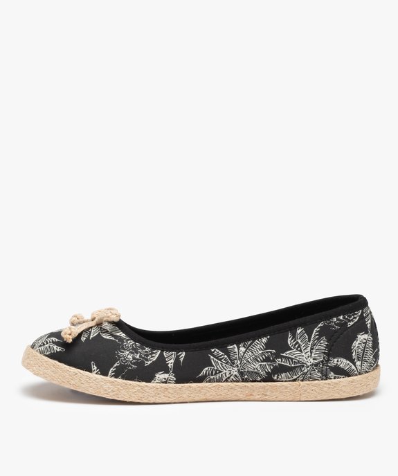 Ballerines femme en toile imprimée et semelle corde vue3 - GEMO (SPORTSWR) - GEMO