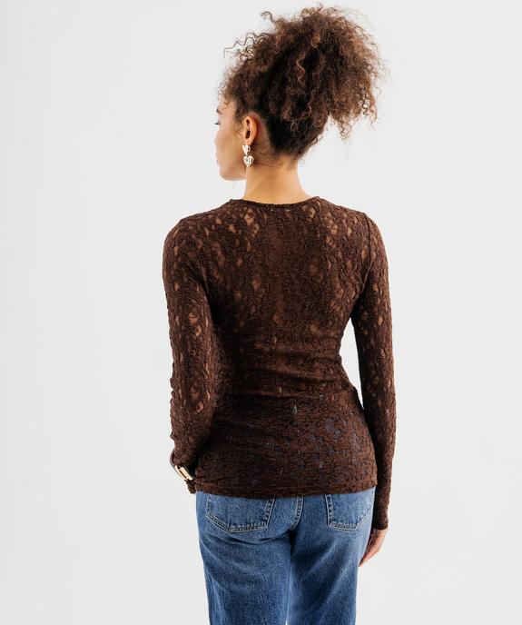 Top court uni col rond femme vue3 - GEMO(FEMME PAP) - GEMO