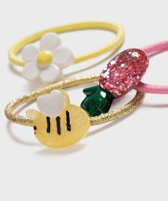 Elastiques cheveux fille avec perles fantaisie (lot de 4) vue2 - GEMO (ACCESS) - GEMO