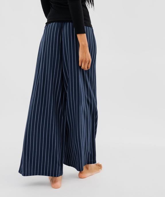 Bas de pyjama large imprimé en viscose femme vue3 - GEMO 4G FEMME - GEMO
