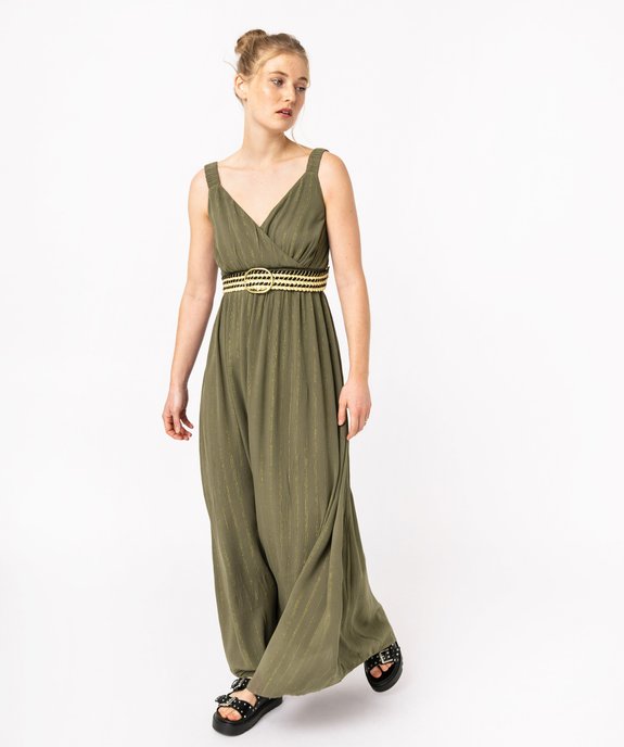 Robe longue taille empire à larges bretelles élastiques femme    vue2 - GEMO(FEMME PAP) - GEMO