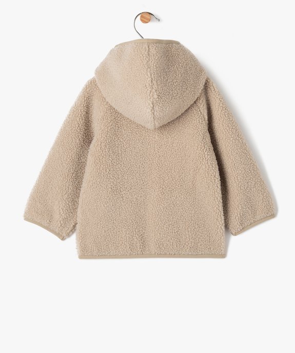 Sweat zippé à capuche en maille sherpa bébé garçon vue4 - GEMO(BEBE DEBT) - GEMO