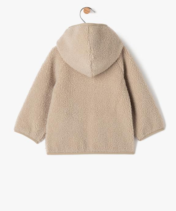 Sweat zippé à capuche en maille sherpa bébé garçon vue4 - GEMO(BEBE DEBT) - GEMO