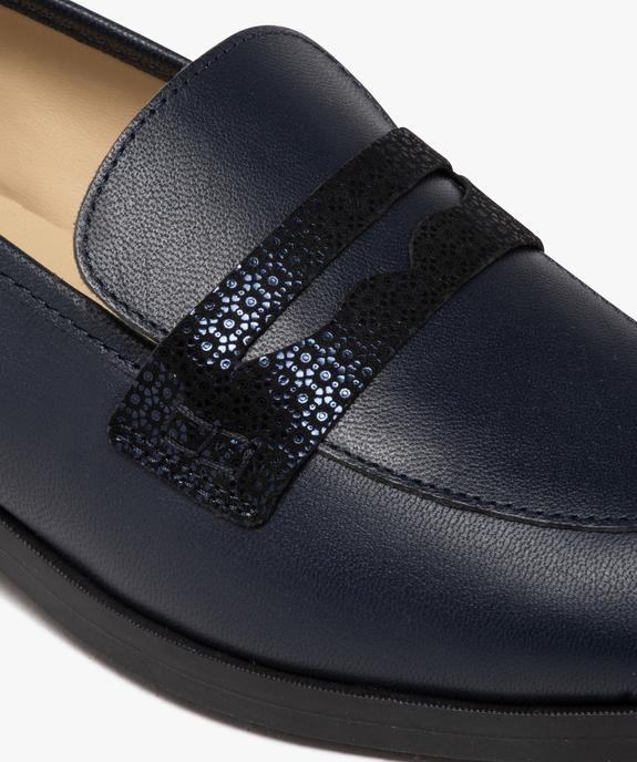 Mocassins femme confort dessus en cuir uni Penny Loafer vue6 - GEMO 4G FEMME - GEMO