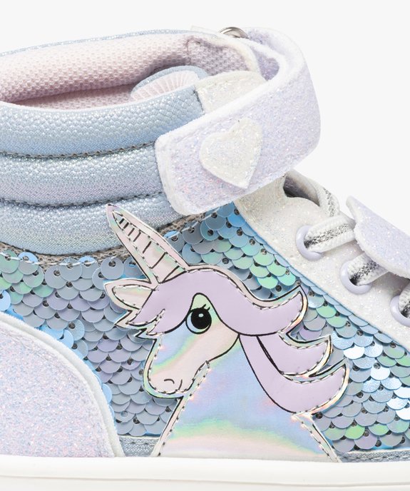 Baskets fille mid-cut licorne avec sequins et paillettes vue6 - LOVELY WINGS - GEMO