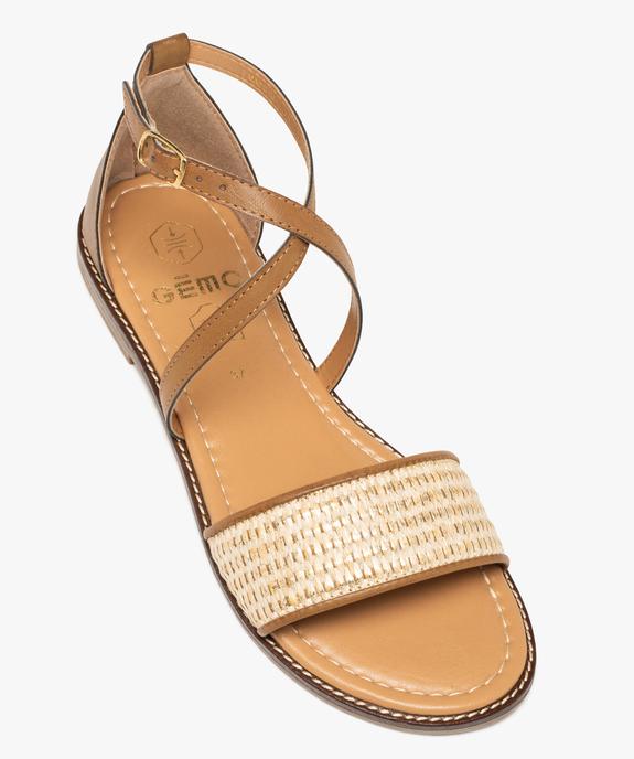 Sandales femme casual bandeau raphia tressé et talon fermé vue5 - GEMO (CASUAL) - GEMO