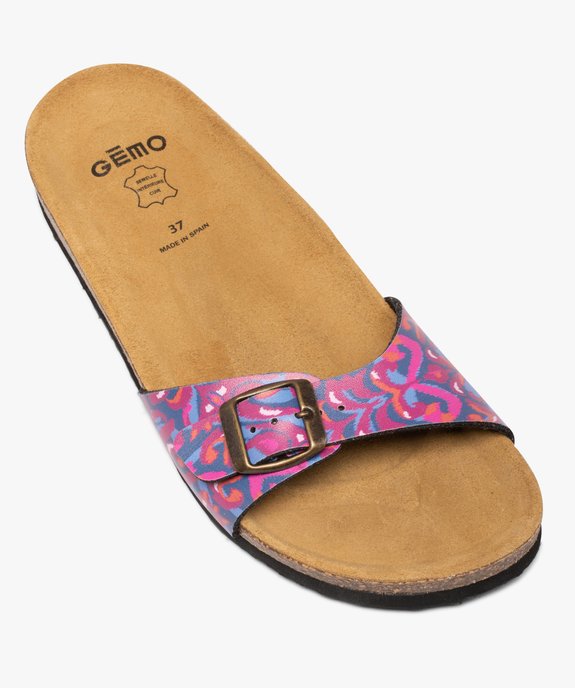 Mules femme à semelle liège et bride ajustable vue5 - GEMO 4G FEMME - GEMO