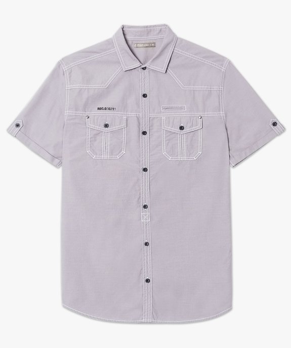 Chemise rayée à manches courtes vue4 - GEMO (HOMME) - GEMO