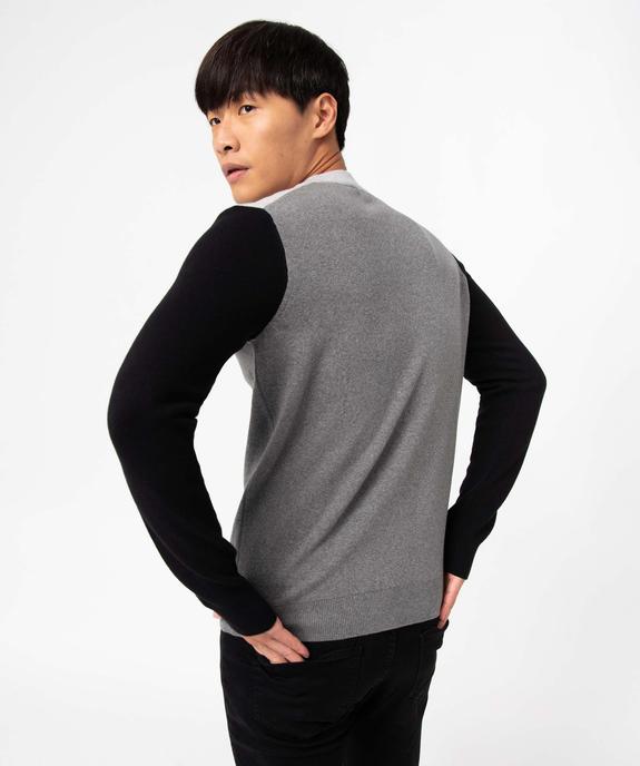 Pull homme tricolore en coton vue3 - GEMO (HOMME) - GEMO