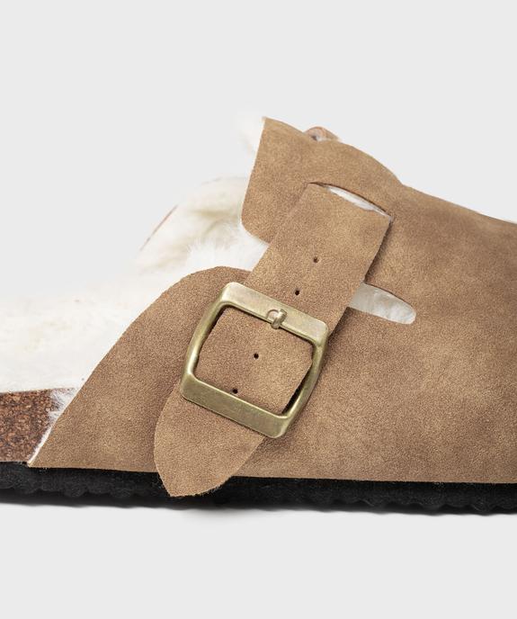 Sabots fourrés en suédine femme vue7 - 5 MILES - GEMO