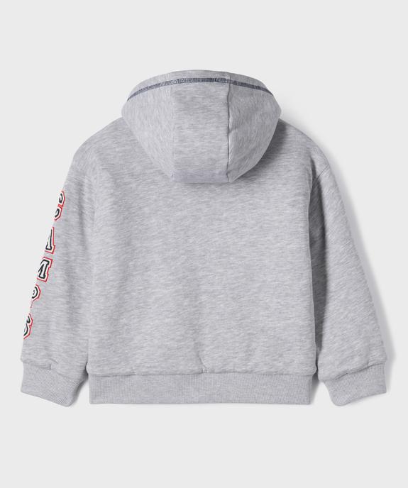 Sweat zippé à capuche avec doublure sherpa garçon - Camps United vue4 - CAMPS - GEMO