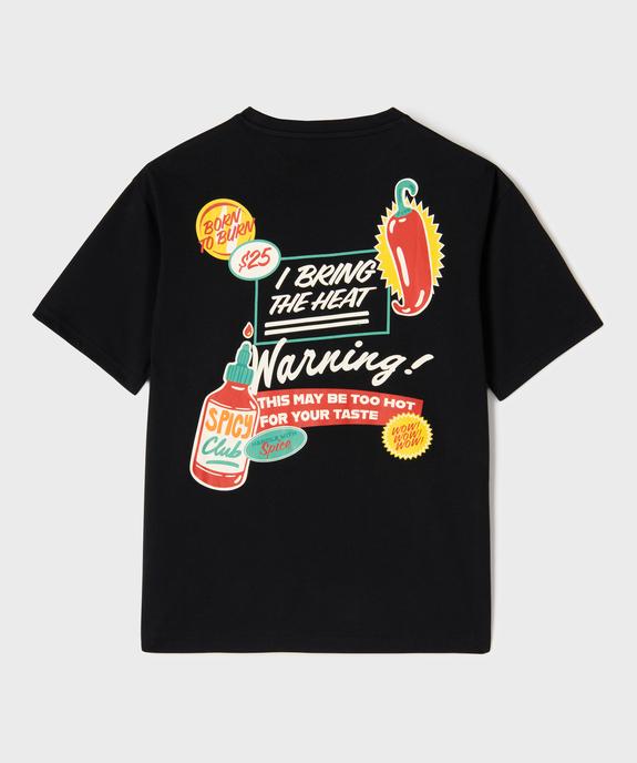 Tee-shirt manches courtes en coton imprimé devant et dos garçon vue3 - GEMO 4G GARCON - GEMO