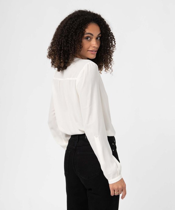 Blouse femme avec manches longues retroussables  vue2 - GEMO(FEMME PAP) - GEMO